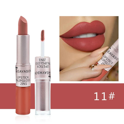 Waterproof Velvet Lipstick & Gloss – 2-in-1 Makeup Must-Have