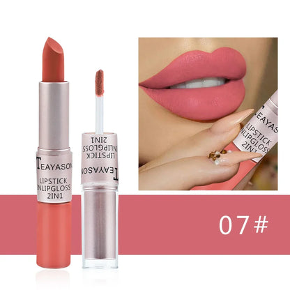Waterproof Velvet Lipstick & Gloss – 2-in-1 Makeup Must-Have
