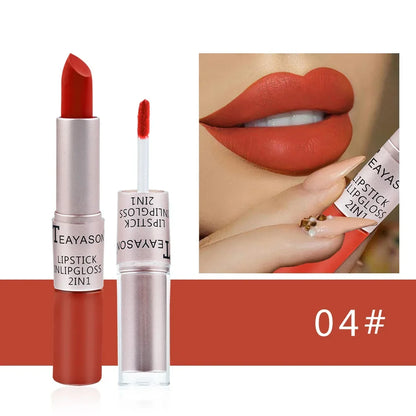 Waterproof Velvet Lipstick & Gloss – 2-in-1 Makeup Must-Have