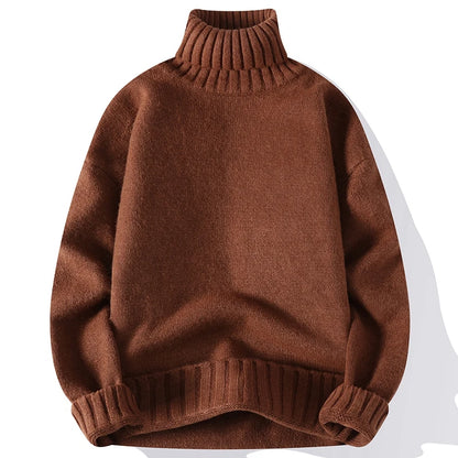Fashionable Women’s Solid Color Turtleneck Sweater – 2023 Fall/Winter