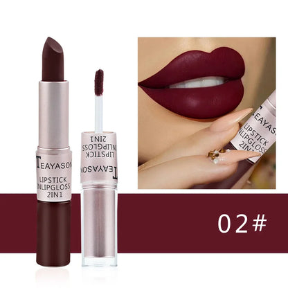 Waterproof Velvet Lipstick & Gloss – 2-in-1 Makeup Must-Have