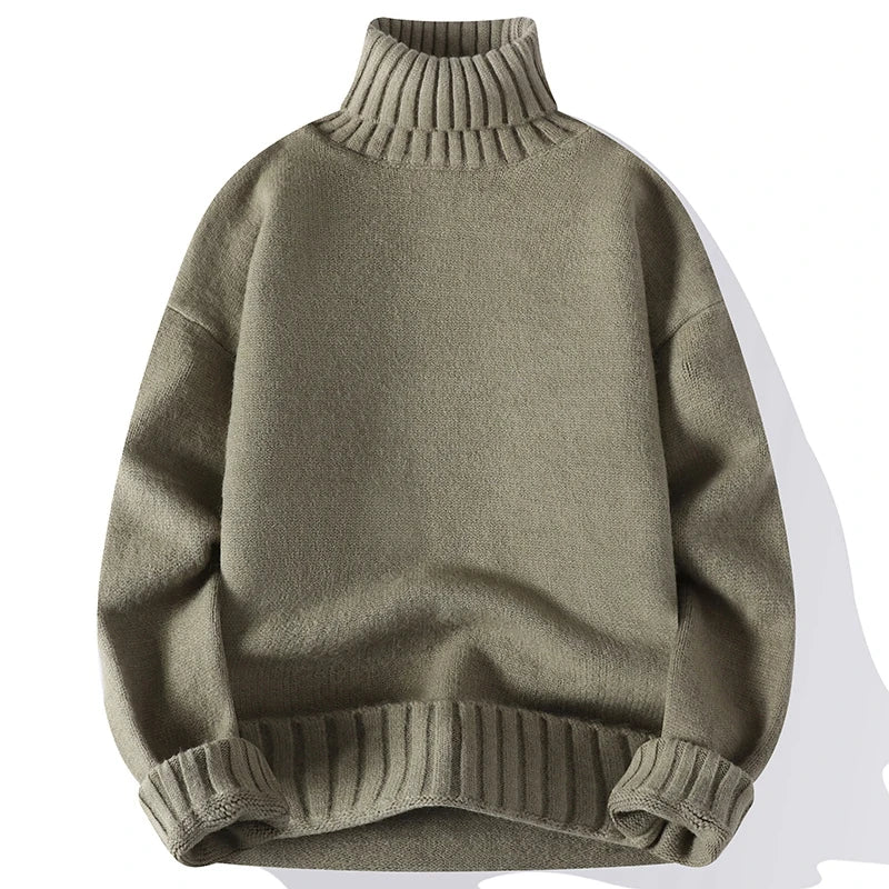 Fashionable Women’s Solid Color Turtleneck Sweater – 2023 Fall/Winter