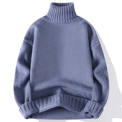 Fashionable Women’s Solid Color Turtleneck Sweater – 2023 Fall/Winter